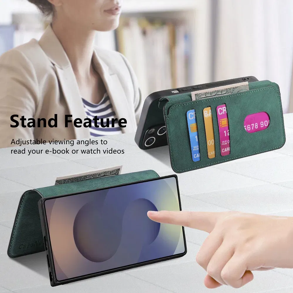 For Samsung Galaxy S25 Ultra 5G 2In1 Detachable Leather Wallet RFID Case For Galaxy S24 FE Etui Phone S25 S 24 Plus Magnet Cover