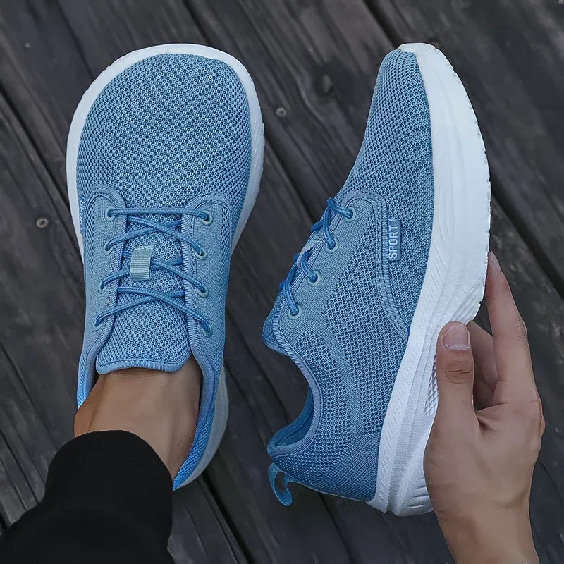 Color: SKY BLUE, Shoe Size: 36 - Platform Thick and Low Men's Barefoot Shoes with Loose and Wide Toe Simple Fitness Shoes Women's Hard Strap Black Sports Shoes