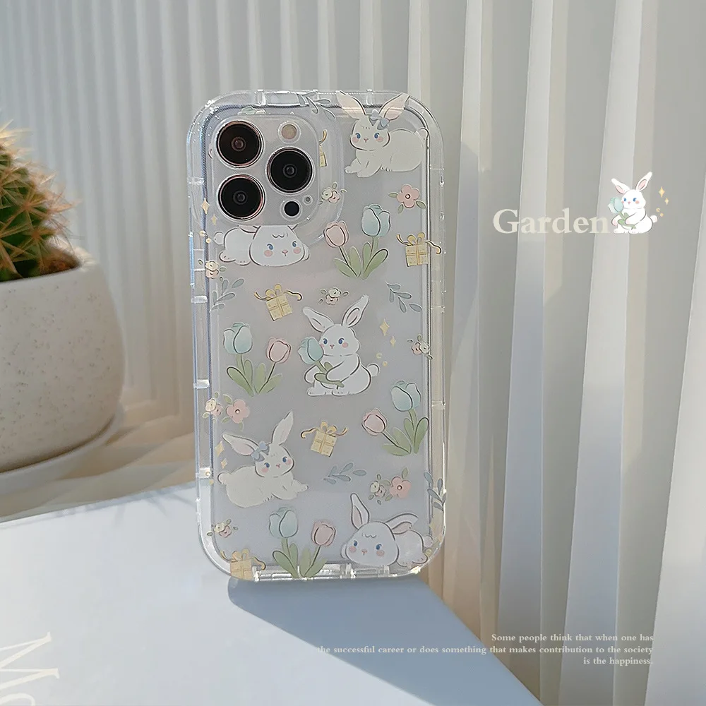 Color: Brown, Compatible-Phone Models: For Samsung Galaxy S21 - Cute Cartoon Bunny Print Phone Case for Samsung Galaxy 24 23 22 21 20 Plus Ultra FE A73 A72 A71 A52 A51 A32 Note 20 Airbag Funda