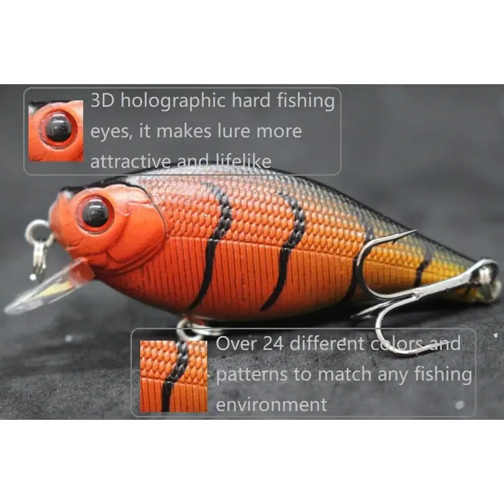 Color: Cherry Red - wLure Crankbait Fishing Lure 6.5cm 7.4g Flat Body Wide Wobbler Musky Bait Floating Tank Tested Hard Bait Variant Colors C547
