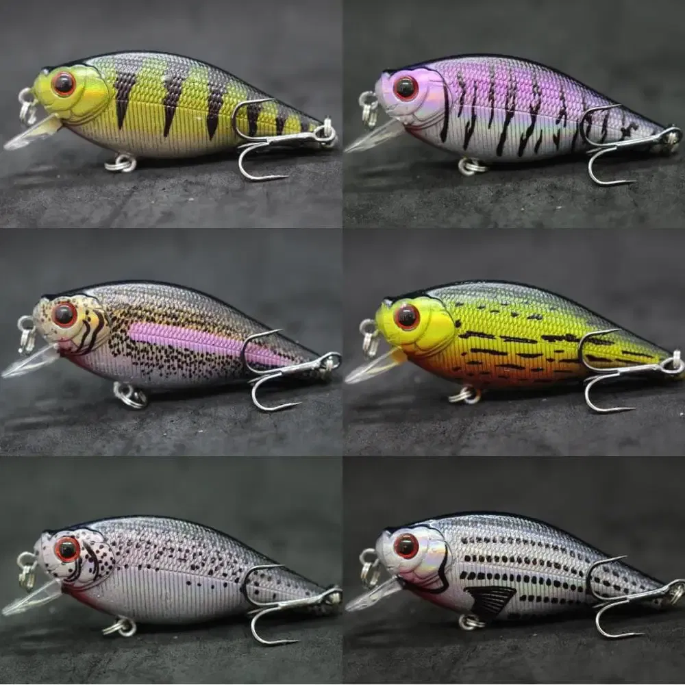 Color: Cherry Red - wLure Crankbait Fishing Lure 6.5cm 7.4g Flat Body Wide Wobbler Musky Bait Floating Tank Tested Hard Bait Variant Colors C547