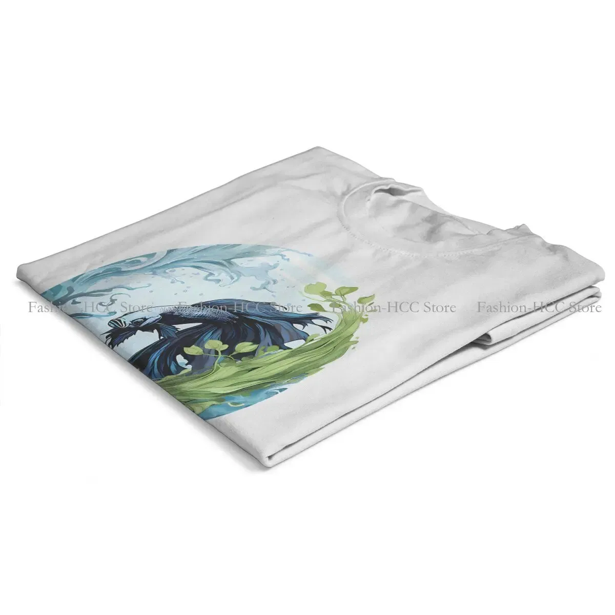 Color: WHITE, Size: XXXL - Betta In A Bubble Hip Hop Polyester TShirt Fish Funny Cartoon Style Tops Leisure T Shirt Female Short Sleeve