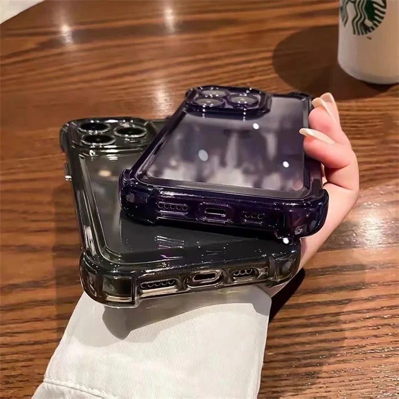 Material: Neoprene, Color: Clear - Vanuoxin Luxury Shockproof Case for iPhone 15 14 13 12 11 Pro Max with Electroplat Button Bumper Phone Back Cover Clear & Black