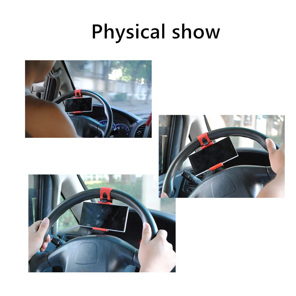 Color: Red, Ships From: CHINA - Car Steering Wheel Mobile Phone Holder Universal Mount Buckle Phone Holder For Steering Wheel Navigation Car Auto Accessories