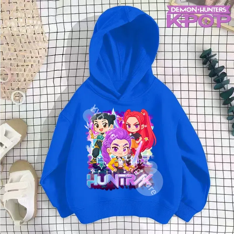 Color: Silver, Kid Size: 4T - 2025 KPop Demon Hunters Hoodie Fashion Rumi Sweatshirt Pullover Cute Long Sleeve Autumn Boys Girls Cartoon Y2K Hoody Sportswear