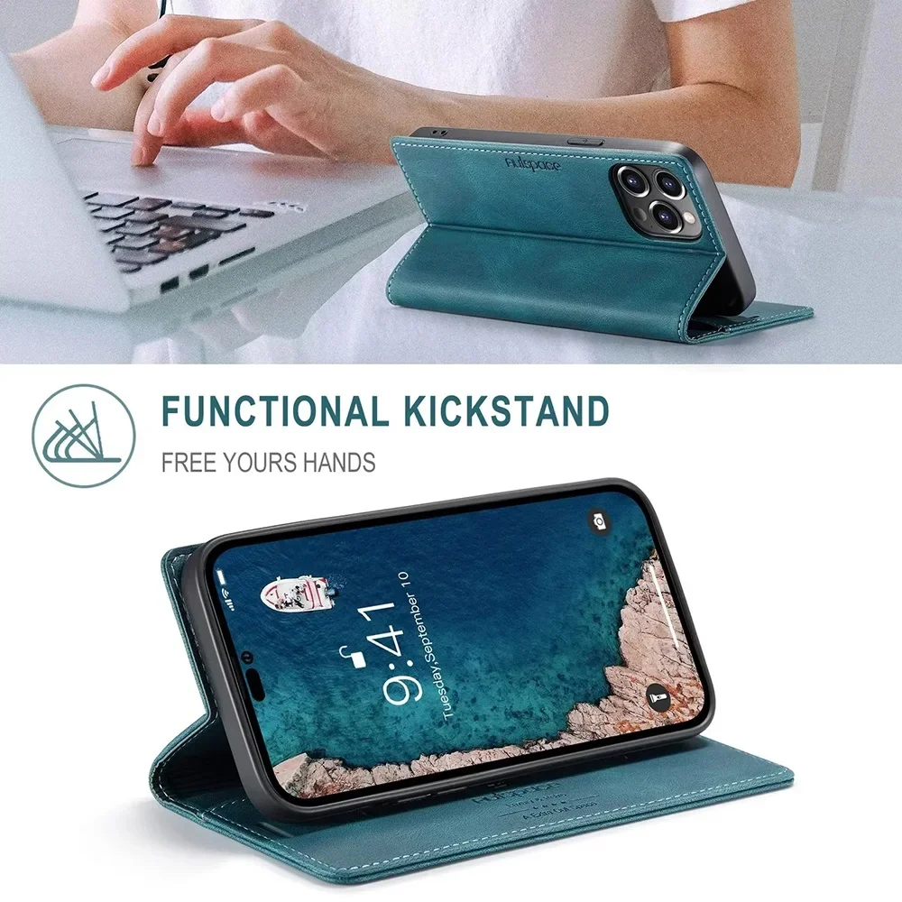 Color: Coffee, Material: Microfiber - Leather Cases for IPhone 16 15 14 13 12 11 Pro Max XR XS Max 8 7 6s Plus SE 2022 2020 Wallet Folio Flip Cover Rfid Blocking