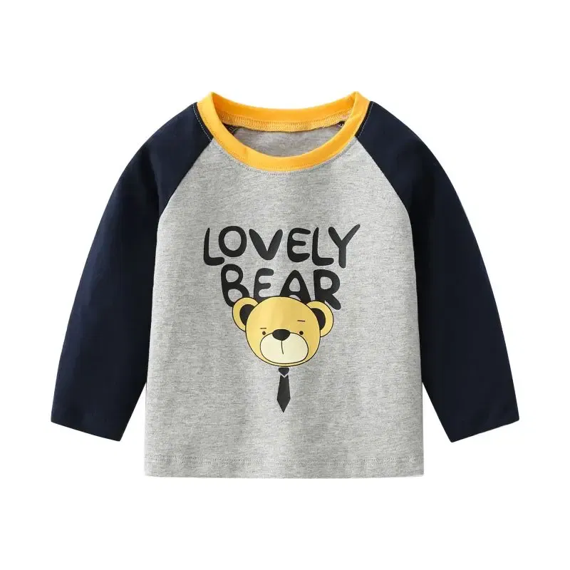 Color: WHITE, Kid Size: 24M - Children's long-sleeved T-shirt 2024 spring & fall new style small and medium-sized kidsren's baby round neck bottoming shirt