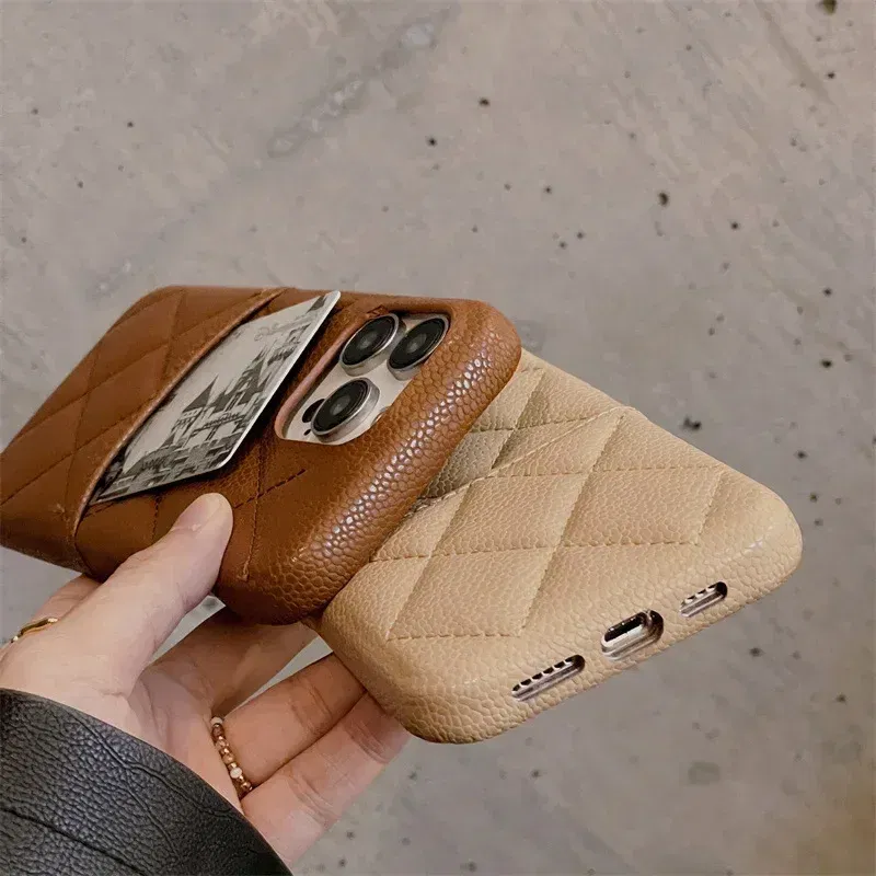 Color: Blue, Material: Microfiber - Luxury Lattice Pattern Leather Cover for IPhone 16 15 14 13 Pro Max Credit Card Slot Holder Purse Wallet Shockproof Phone Case