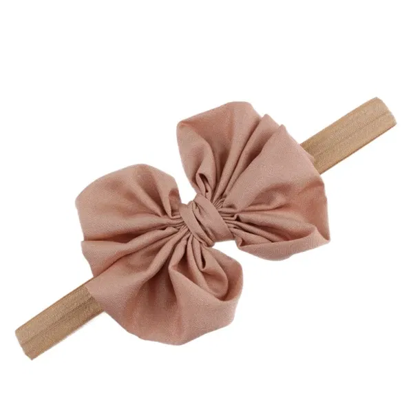 Color: Pink - Baby girls hair bow flower Headband  Kids Girls Bowknot Elastic Hair Band Headwear Newborn Head Band children hair Accessories
