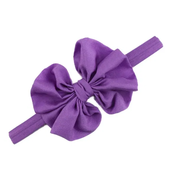 Color: Pink - Baby girls hair bow flower Headband  Kids Girls Bowknot Elastic Hair Band Headwear Newborn Head Band children hair Accessories