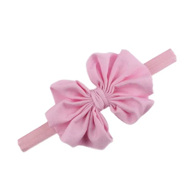 Color: Pink - Baby girls hair bow flower Headband  Kids Girls Bowknot Elastic Hair Band Headwear Newborn Head Band children hair Accessories