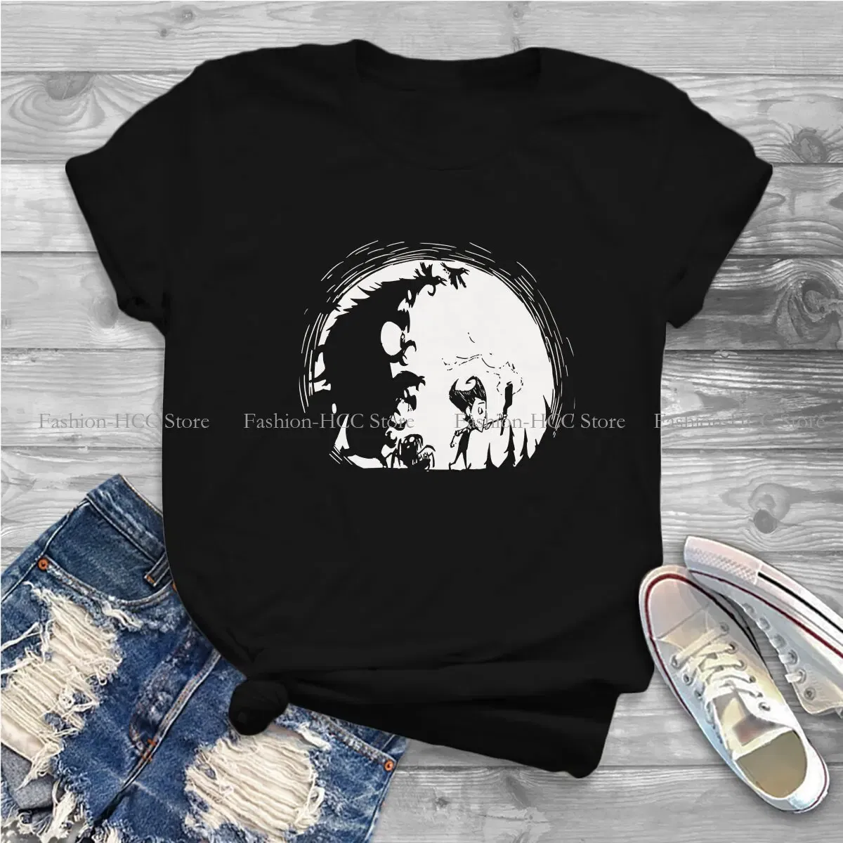 Color: black, Size: S - Dont Starve Polyester TShirts Monster Distinctive Homme T Shirt New Trend Clothing