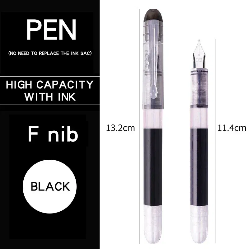 Color: Brown - 0.5mm F /0.38mm EF Extra Fine Nib Disposable Classic Fountain Pens For Writing For Student Office Painting & Creative Projects