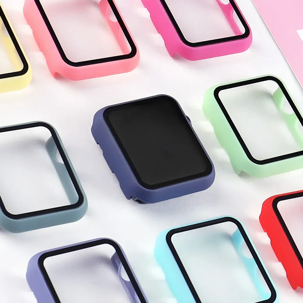 Dial Diameter: 1 Inches, Color: Translucent - Tempered Glass+cover For Apple Watch 9 8 41mm 45mm 42mm 38mm PC Bumper Screen Protector Case IWatch Series 7 6 5 4 Se 44mm 40mm