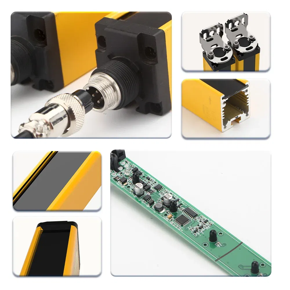 Color: Yellow, Ships From: CHINA - GTRIC Safety Light Curtain Sensor 20mm Pitch Area Protection Device Industrial Infrared Grating Barrier NPN PNP Output 12-24V DC