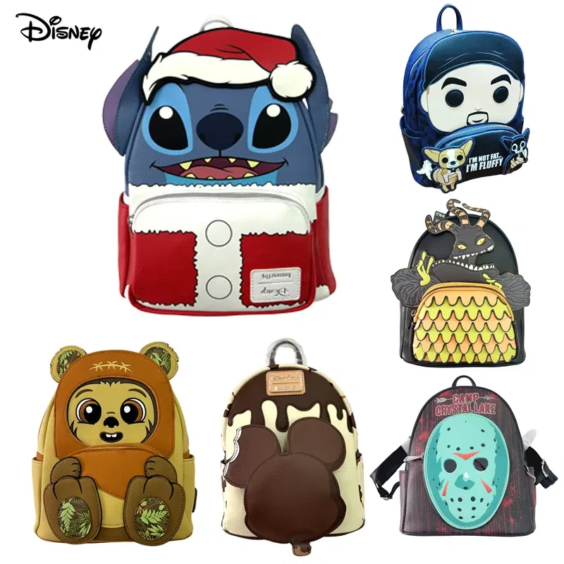 Color: PEACOCK BLUE - New Original Disney Mickey Mouse Pu Leather Women's Backpack Boo Mike Sully Cosplay Leisure Travel Bag Mini Children's Schoolbag