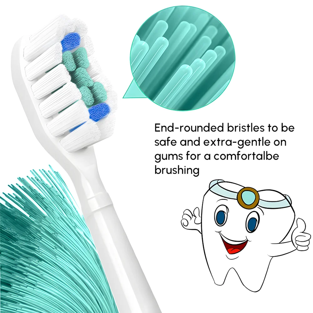 Color: Light  Blue - Replacement Toothbrush Heads Compatible with Philips Sonicare Electric Toothbrush Brush Head 1100 2100 4100 5100 5300 6100 7500