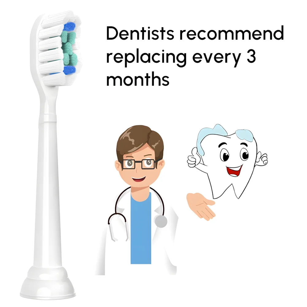 Color: Light  Blue - Replacement Toothbrush Heads Compatible with Philips Sonicare Electric Toothbrush Brush Head 1100 2100 4100 5100 5300 6100 7500