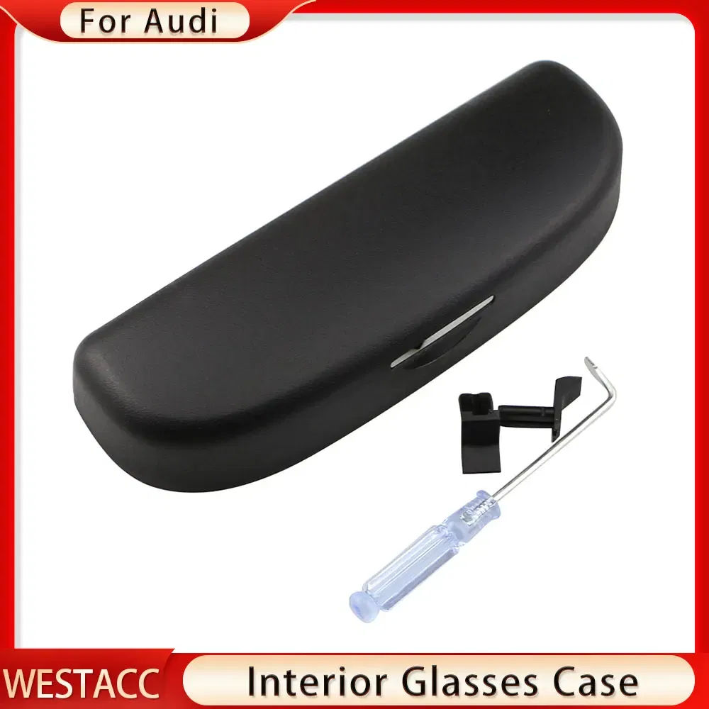Color Name: Black - Car Sunglasses Holder Glasses Case Box for Audi A3 A4 B6 B8 A6 C6 80 B5 B7 A5 Q5 TT 8P 100 8L C7 8V A1 S3 Q3 A8 B9 A7 2012-2021
