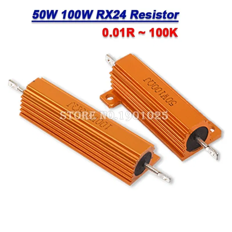 Resistance: 3.9M - New RX24 Aluminum Power Metal Shell Case Wirewound Resistor BXV 50W 100W 0.01R ~ 100K 1 6 8 10 20 200 500 1K 10K Ohm Resistance