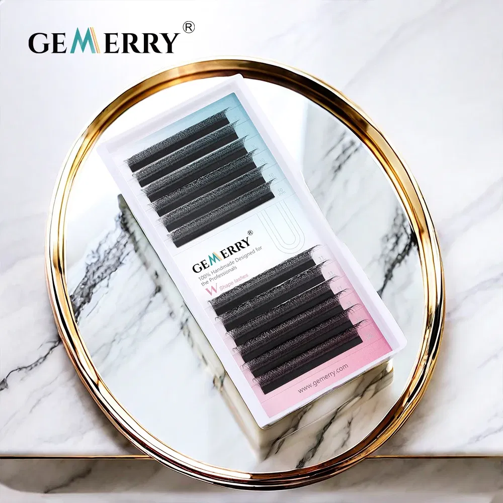 Curl: C, Thickness: 0.07mm, Length: 10mm, Ships From: CHINA - Gemerry Cilios W 4D W-shaped Eyelash Extension Automatic Flowering W Lashes LU/L/C/D Curl High Quality Individual Fake Eyelashes