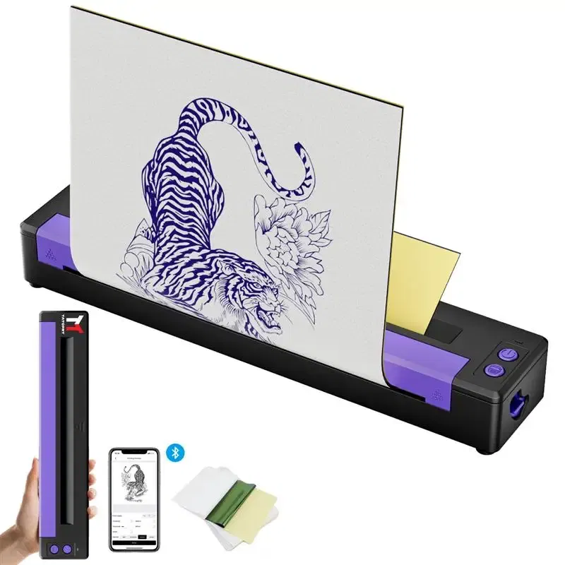 color: black, Plug Type: US PLUG, - Top MHT-Thermal Tattoo Printing Machine Tattoo Stencil Printer Tattoo Thermal Copier Machine A4 Paper Tattoo Printer Portable