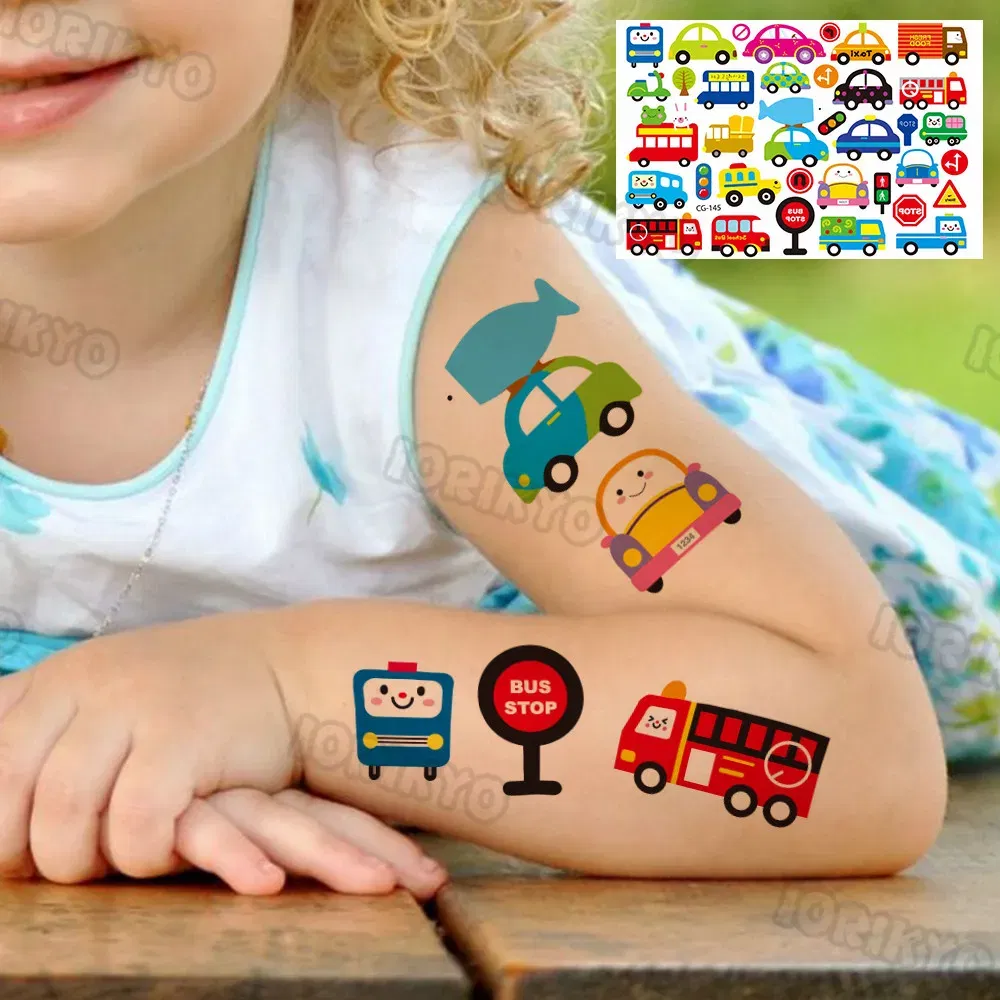 Color: Tea Brown - Summer Style Temporary Tattoos For Kids Adult Boy Girl Fake Ice cream Tattoo Sticker Small Rock Flower Heart Tatoos Hands Finger