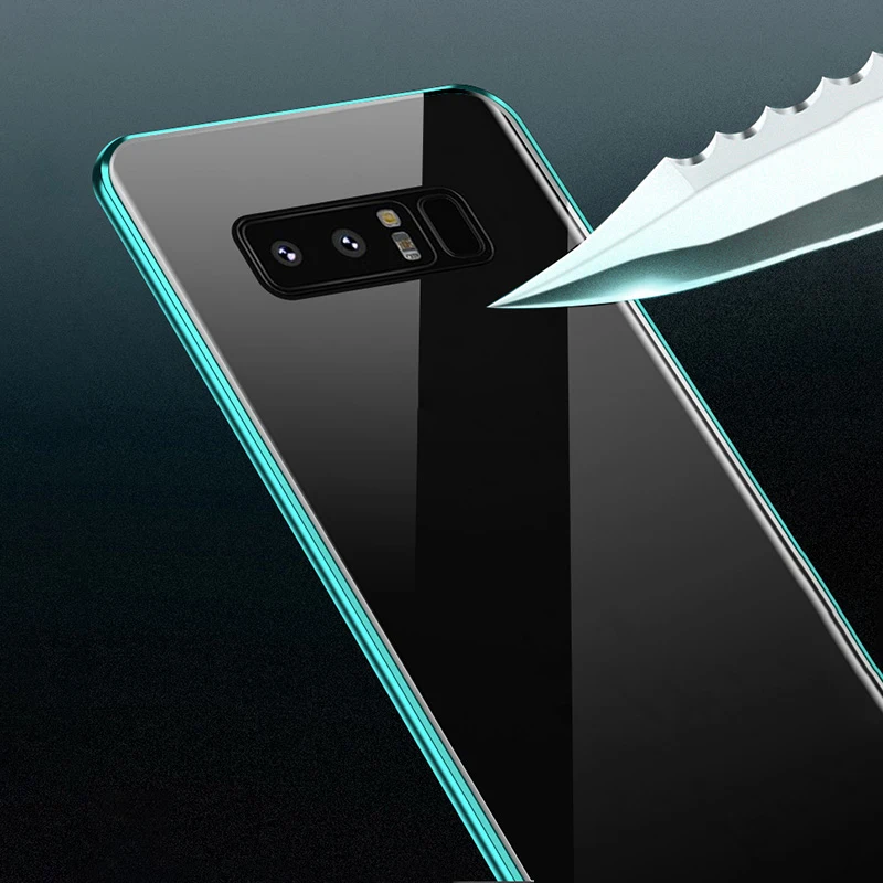 Color: green, Material: PE - Full Wrap Metal Bezel Case For Samsung Galaxy S23 S22 Ultra S21 S20 FE S24 Note 10 20 Lite Plus Double-Sided Glass Back Cover