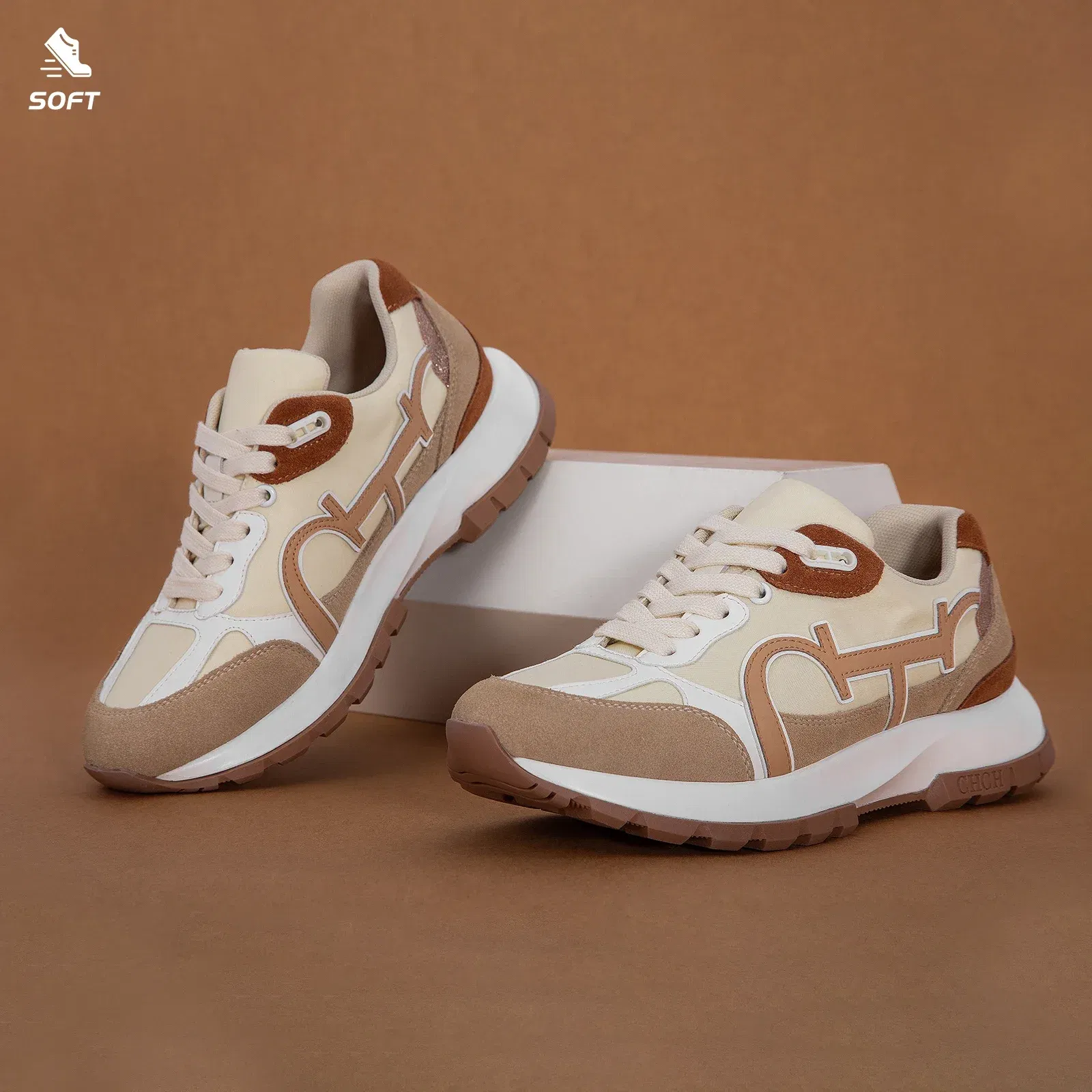 Shoe Size: 36, Color: light yellow - Spring and Autumn Vintage Classic Fashion Color blocked Women's Casual Flat Shoes Women's Leather Material New Sports Shoes