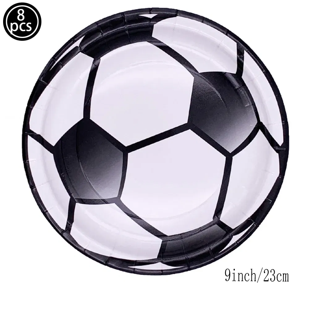 Color: Coffee - Soccer Birthday Party Decorations Disposable Tableware Paper Plates Cups Napkins Tablecloth Balloon Banner Soccer Party Supplies