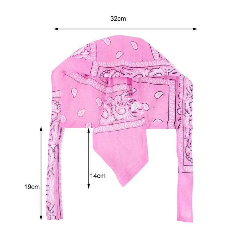 Color: Blue - Cotton Cycling Pirate Bandana Men Women Headwraps Bike Headband Headcloth Sweat Wicking Beanie Hip-hop Turban Head Scarf