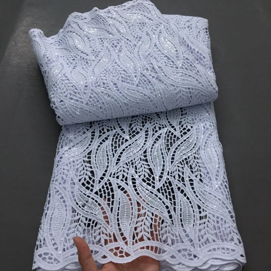 Color: Rosy Red, Length: 5 yards, Width: 120cm - Nigerian Cord Guipure Lace Fabric High Quality 5 Yard Water Soluble White African Lace Fabric 2025 Elegant Dress for Women A4197
