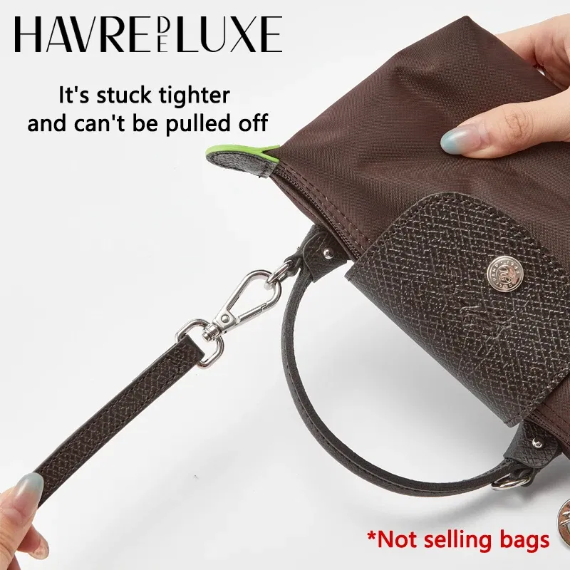 Color: black, Size: 3/8" - Cow Leather Replacement Crossbody Bag Strap Fit for Longchamp 2025 Mocha Moka mini shoulder strap without punching modification