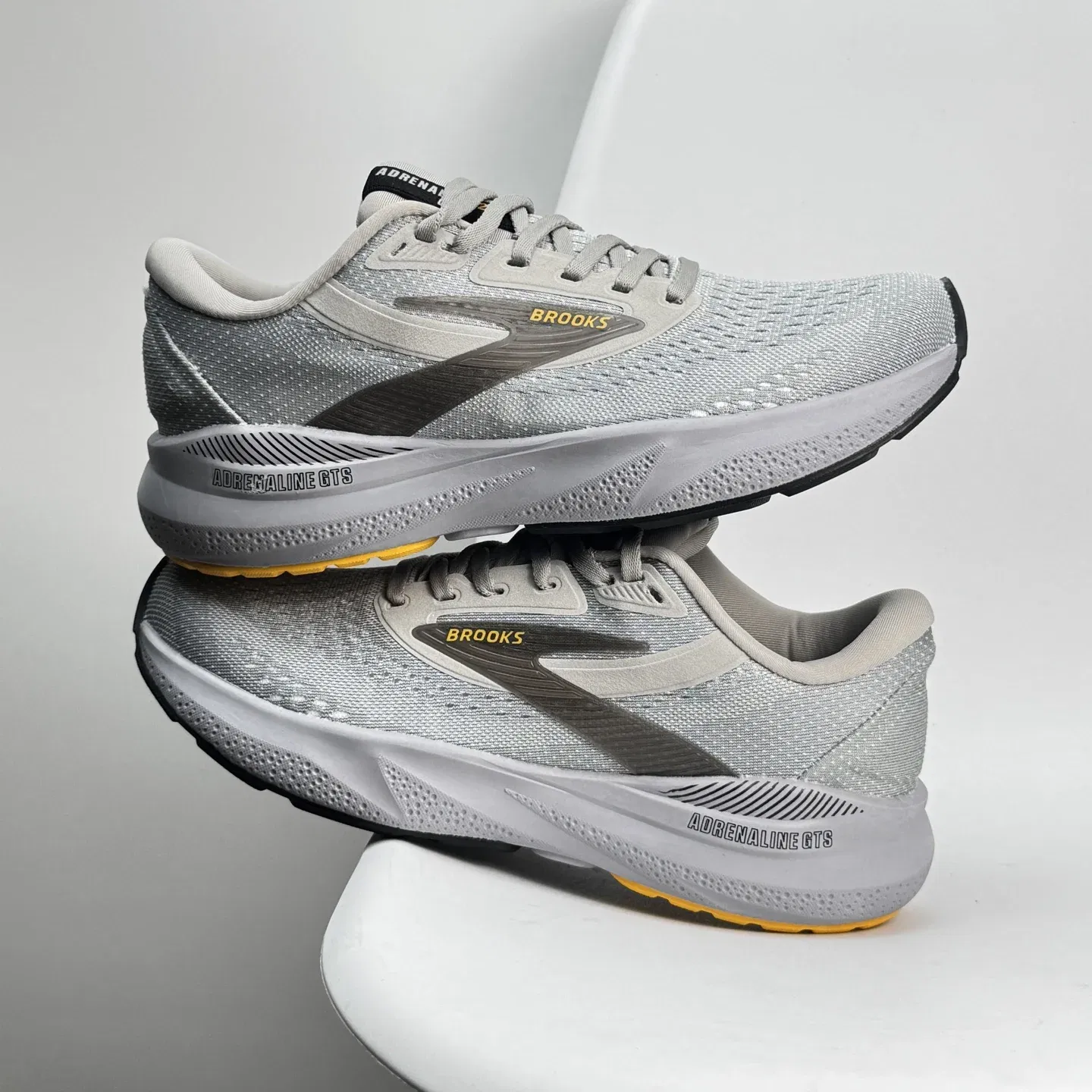 Color: Orange, Shoe Size: 42 - Original Brooks Men's Adrenaline GTS  24 Running Shoes Cushioned Comfortable Sports Training Professional Casual Sneakers