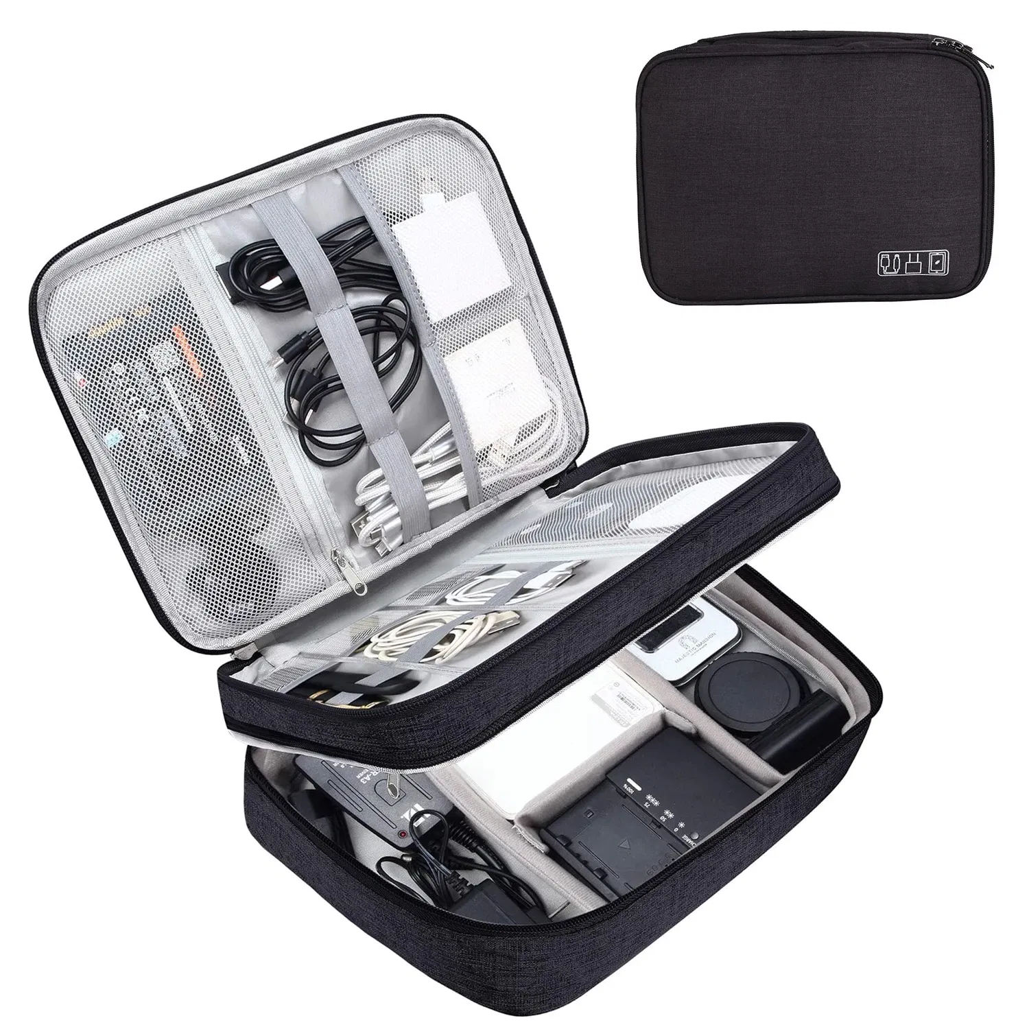 Color: Red - Cable Storage Bag Waterproof Digital Electronic Accessories Organizer Portable Travel Cable Organizer Case for cable Charger