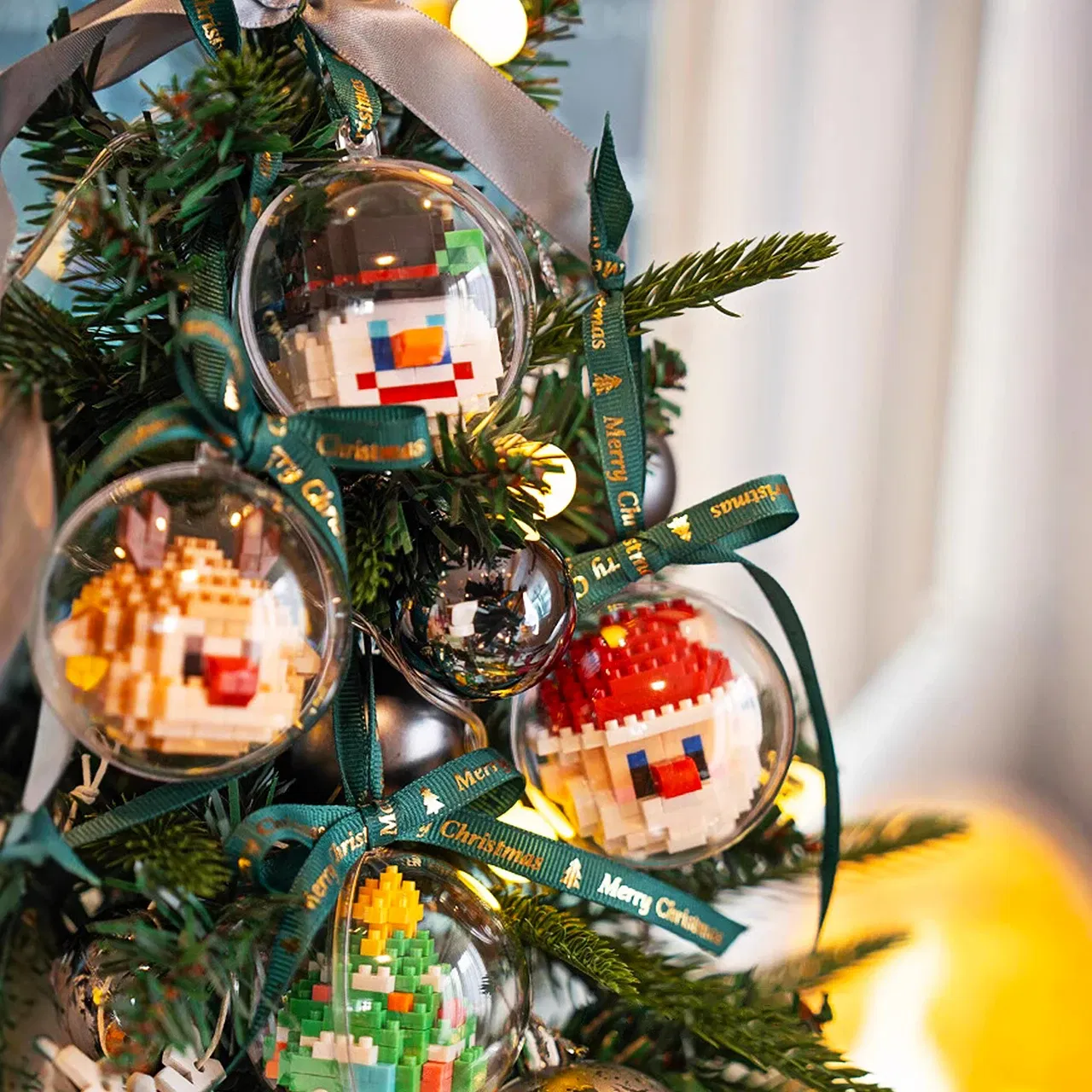 Color: DARK GRAY - Santa Claus Building Blocks Christmas Bricks Gift Kids Toy Home Decoration Micro Particle Bricks Diy Assembly Games Xmas Gift