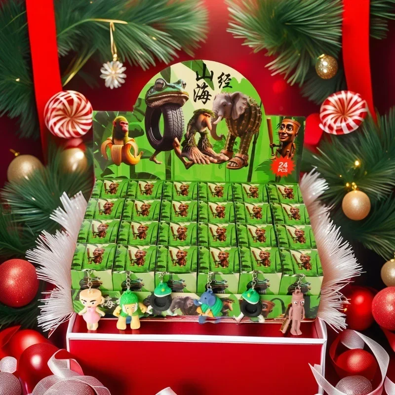 Color: Yellow - 24PCS Italian Brainrot Blind Box Toy Tungtungtung Sahur Tralarero Tralala Bombardinocrocodilo Figures Key Chain Birthday Gift