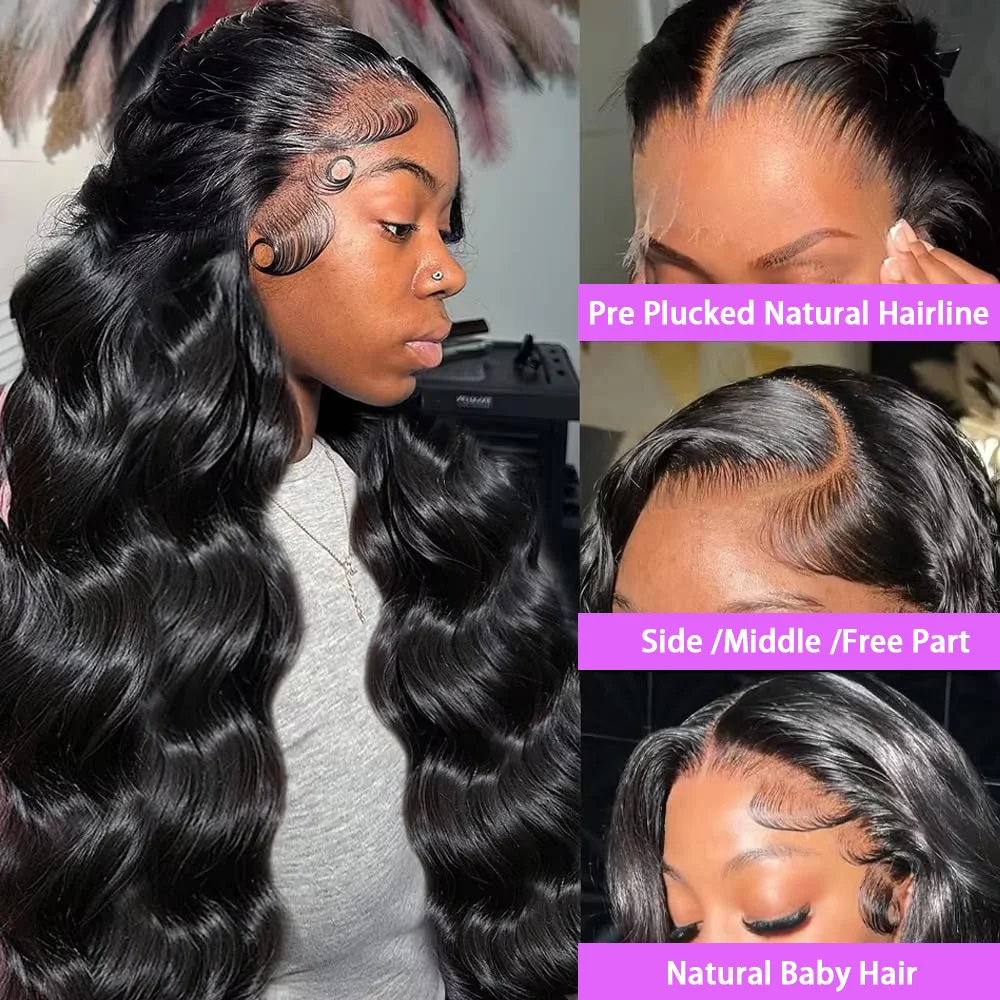Color: #2, Ships From: CHINA, Stretched Length: 30inches, Density: 150% - Body Wave 13x6 Lace Front Wigs Human Hair 200 Density Brazilian Remy Human Hair Wigs 13x4 Transparent Lace For Women 30 32 Inch