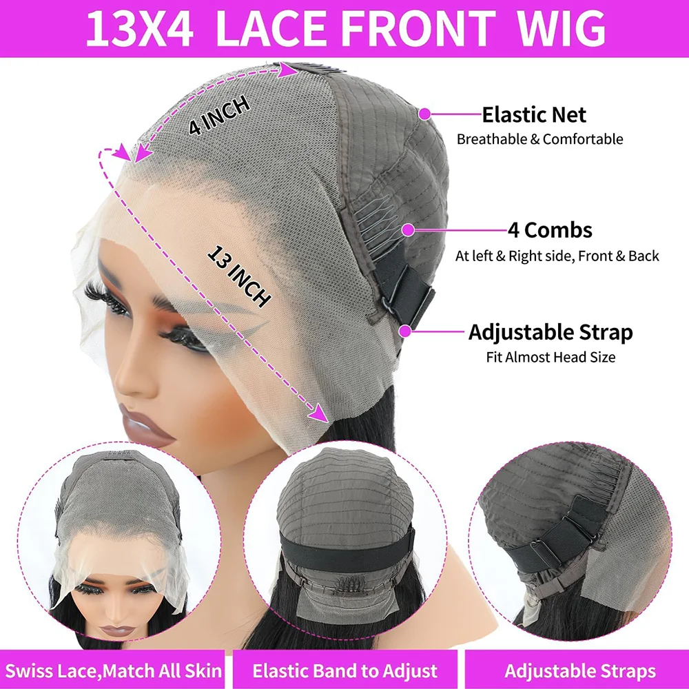 Color: #2, Ships From: CHINA, Stretched Length: 30inches, Density: 150% - Body Wave 13x6 Lace Front Wigs Human Hair 200 Density Brazilian Remy Human Hair Wigs 13x4 Transparent Lace For Women 30 32 Inch