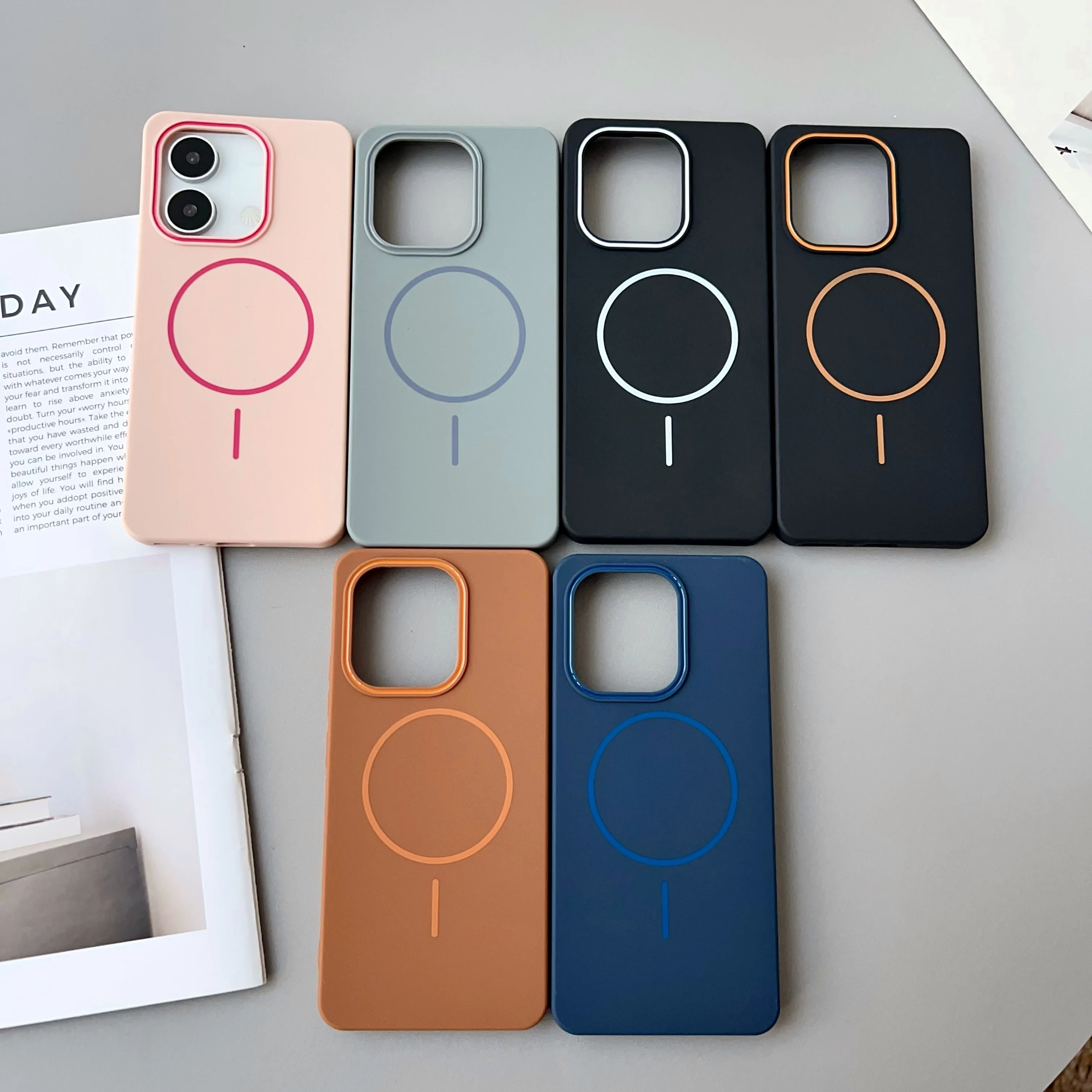 Color: Blue, Compatibility by Model: Redmi Note 14 4G (Global) - NEW For Redmi Note 14 13 Pro A4 A5 4G 5G skin sensitive original thin circle magnetic solid color phone protective case