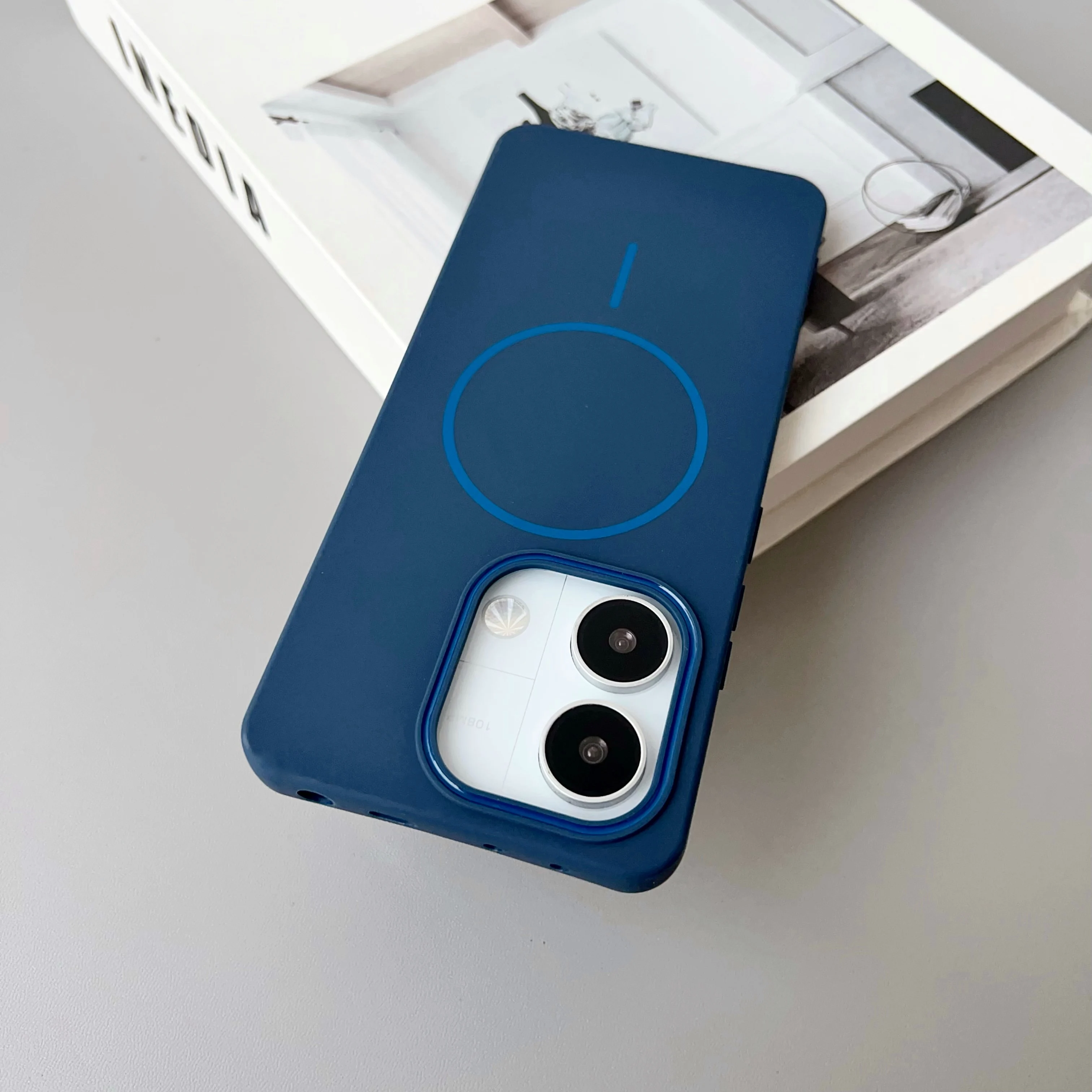 Color: Blue, Compatibility by Model: Redmi Note 14 4G (Global) - NEW For Redmi Note 14 13 Pro A4 A5 4G 5G skin sensitive original thin circle magnetic solid color phone protective case