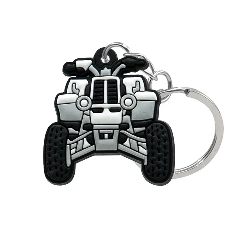 Color: PURPLE - 1PCS PVC Key Ring 6 Colors of Car Shape Keychain charms Colorful Key Chain Key Holder Fit Little Boy Gift Kids Toys