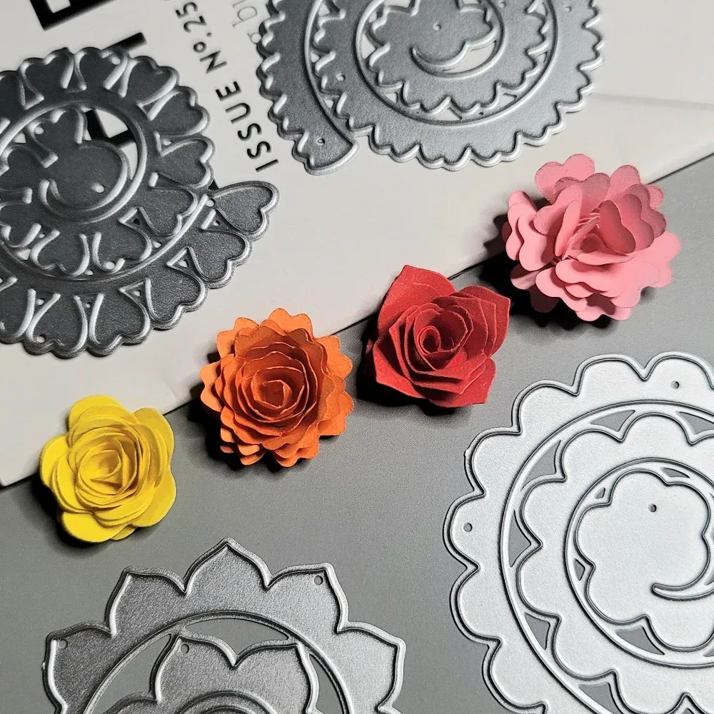 Color: Dark Khaki, Size: S, Ships From: CHINA - 6 Styles Spiral Flower Metal Cutting Dies Scrapbook Embossing Circle Die Cuts Album DIY Craft Cutting Die 2023 New