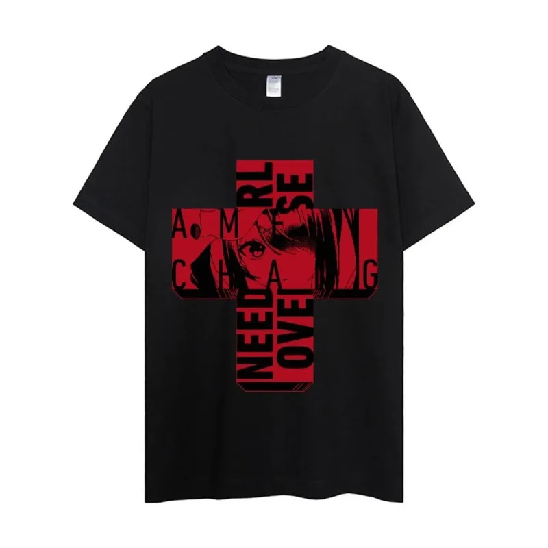 Color: SKY BLUE, Size: XS - NEEDY GIRL OVERDOSE T Shirt Men Couple Combination Clothes Short Sleeve Collar Fashion Woman Cotton