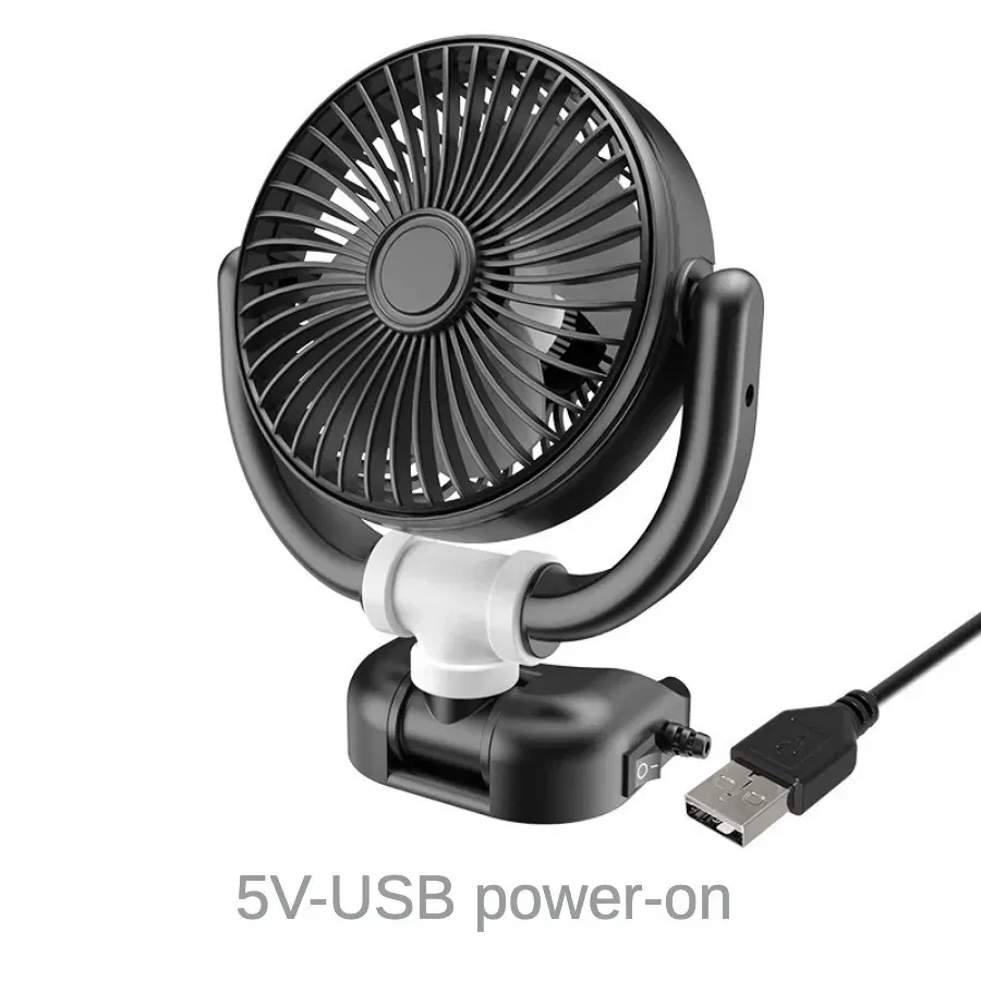 Color Name: Black - Car mounted fan for large trucks, 24V/12V refrigeration, small vans, single head vehicles, powerful silent car electric fans