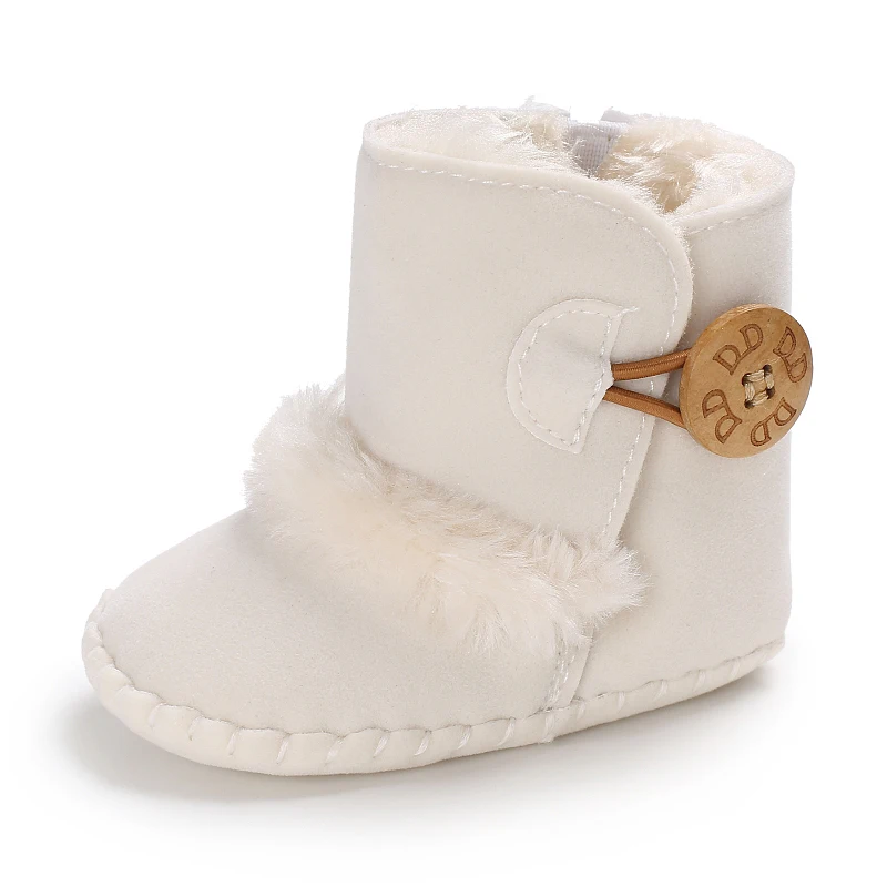 Color: Gold, Baby Age: 7-12 Months - 2022 Baby Autumn Winter Boots Baby Girl Boys Winter Warm Shoes Solid Fashion Toddler Fuzzy Balls First Walkers Kid Shoes 0-18M