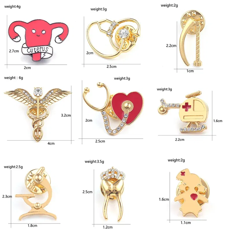 Metal color: Blue, Ships From: CHINA - Medical Pins Icons Medical Helicopter Intestine Tissue Blood Capillary Biology Chemistry Brooches Nursing Accessories And Gifts