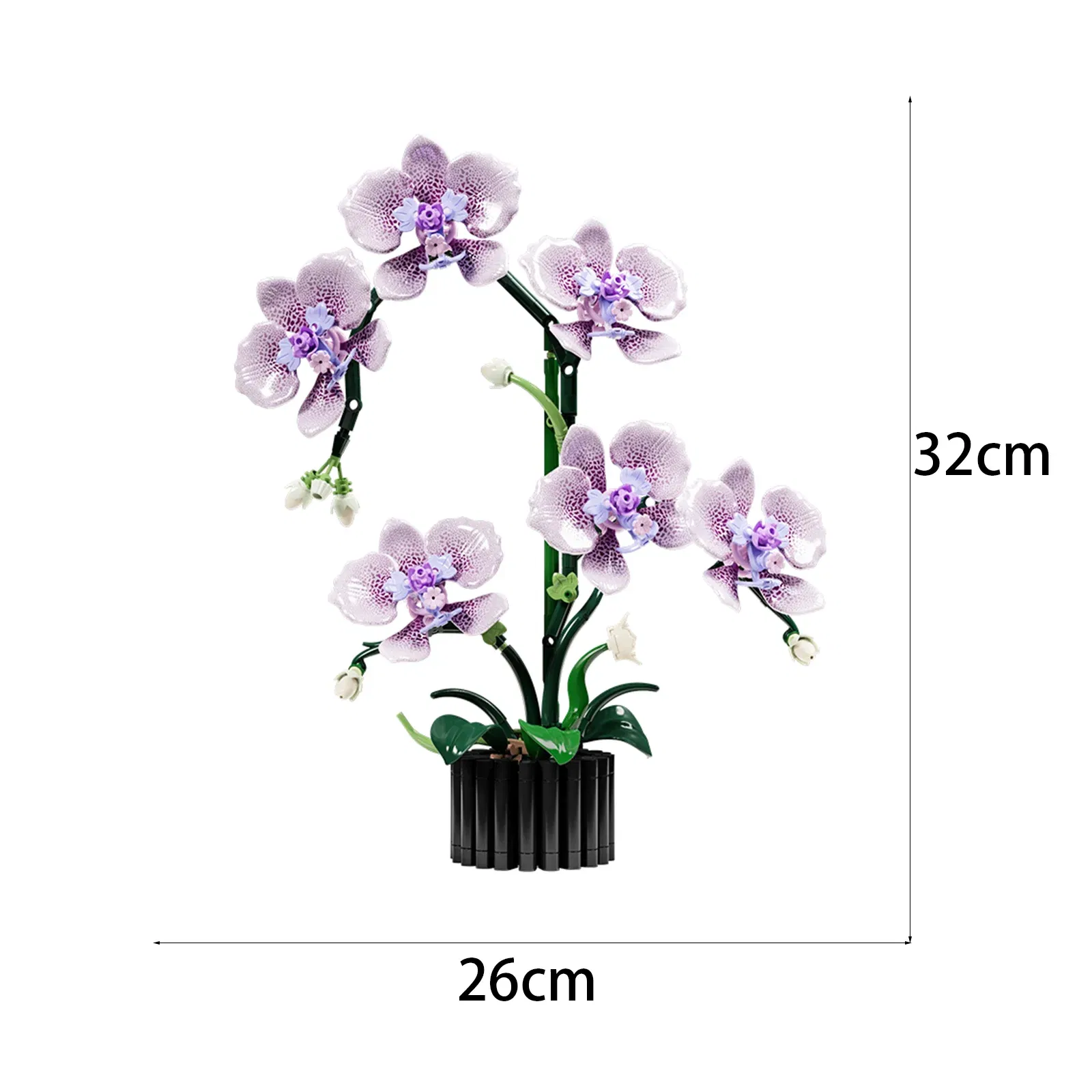 619PCS Flower Building Block Set Phalaenopsis Flower Toy Assembly Bricks Desktop Decoration Enternal Flower Children Gift