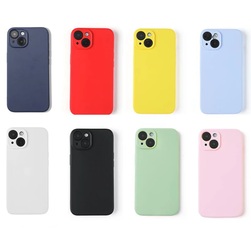 Color: Blue, Material: PE - Luxury Silicone Phone Case for iPhone 11 12 13 14 15 Pro Max Mini Soft Candy Cover for iPhone XR XS Max 7 8 Plus SE 2020 Cases