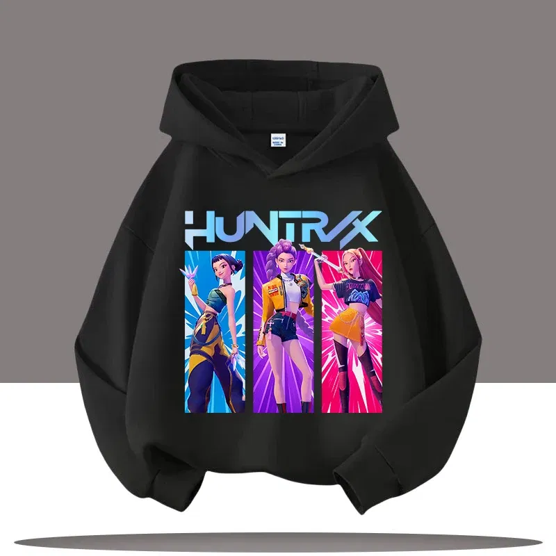 Color: Khaki, Kid Size: 5 - Y2K KPop Demon Hunters Hoodies Teenage Girls Boys Rumi KPop Demon Hunters Hoody Autumn Casual Long Sleeve Children's Clothing